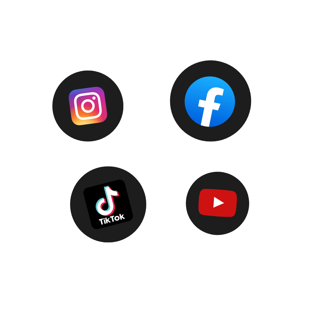 Icones de plataforma de redes sociais.