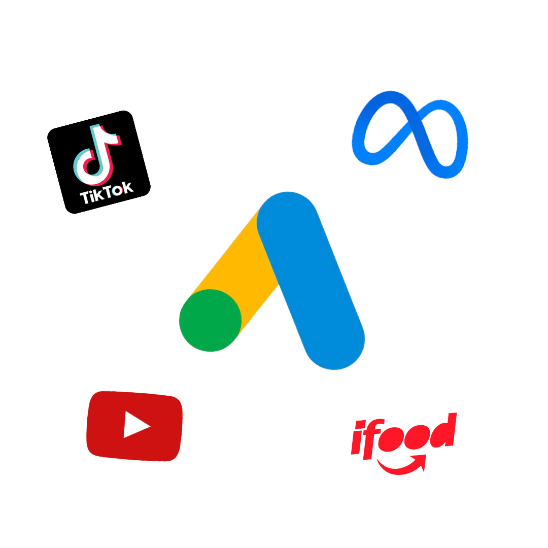 Icones de plataforma de midia paga.
